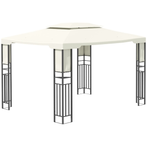 Outsunny 13' x 10' Patio Gazebo Canopy Outdoor Shelter w/ Double Vented Roof, Cream White