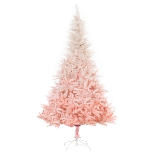 HOMCOM 6ft Unlit Spruce Artificial Christmas Tree with Realistic Branches and 1000 Tips, Pink