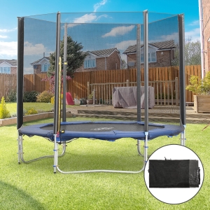 Soozier 8FT Round Trampoline Enclosure Net (Net Only) Replacement for 6 Poles Black