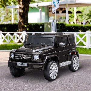 Aosom Kids Electric Ride On Compatible 12V Battery-powered Car Mercedes Benz G500 Toy with Parental Remote Control Music Lights MP3