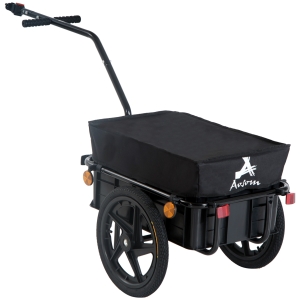 Aosom Bicycle Cargo Trailer with Removable Box and Waterproof Cover, Bike Wagon Trailer with Two 16in Wheels