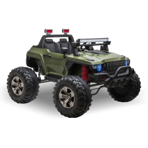 Aosom Kids Ride On Car Off Road Toy Truck SUV, 12V Electric Battery Powered with Remote Control, MP3 function, Adjustable Speed, and Wheel Spring Suspension, Green