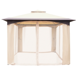 Outsunny 10' x 12' Soft Top Outdoor Gazebo Canopy w/ Double Roof Design w/ Eaves