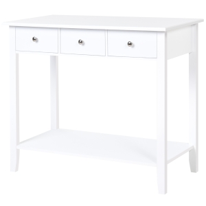 HOMCOM Industrial Console Desk Table W/ Drawer Bottom Shelf Living Room Entryway White