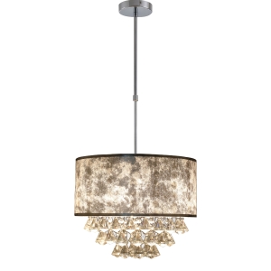 HOMCOM Elegance Look Pendant Light with Adjustable Pole Metal Base and Crystal Pendant