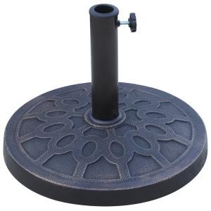 Outsunny 17.5" Round 32 lb Decorative Cast Stone Umbrella Base Holder - Bronze Finish