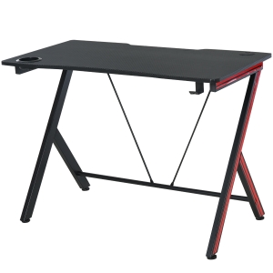 HomCom 42 in Gaming Computer Desk Workstation with Headphone Hook, Large Desktop for Computer Hardware, & Stable Design