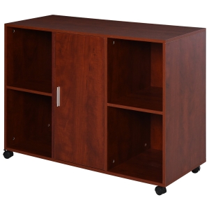 Vinsetto Multipurpose Filing Cabinet Printer Stand with an Interior Cabinet, 2 Shelves, Printers/Scanner Area, Brown