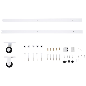 HOMCOM 6' Rustic Interior Sliding Barn Door Mounting Hardware Kit - White