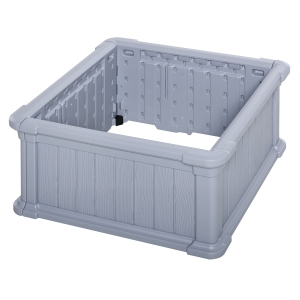 Outsunny 2' x 2' x 1' Raised Garden Bed, Planter Box for Flowers, Herbs Outdoor Backyard with Easy Assembly - Grey