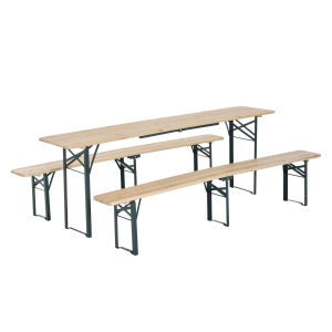 Outsunny 7' Wooden Outdoor Folding Patio Camping Picnic Table Set with Bench