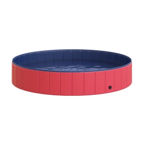PawHut Dog Bathing Tub 12" x 47"/56"/63" Collapsible PVC Foldable Pet Swimming Pool