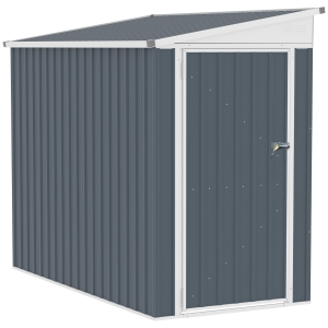 Outsunny 4' x 8' Steel Garden Storage Shed, Lean to Shed, Outdoor Metal Tool House with Lockable Door and 2 Air Vents for Backyard, Patio, Lawn