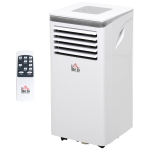 HOMCOM 10000 BTU Mobile Portable Air Conditioner for Home Office Cooling, Dehumidifier, and Ventilating with Remote Control, White