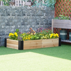 Outsunny 63" x 31.5" Raised Garden Bed with Metal Corner Bracket, Easy to Install Planter Box for Growing Vegetables, Flowers, Fruits, Herbs, and Succulents