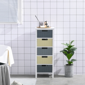 HOMCOM 5-Drawer Dresser Tower Storage Cabinet Chest of Drawers for Hallway, Living Room and Bathroom