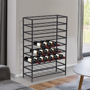 HOMCOM 9-Tier Metal Holder Stand Display Rack Black