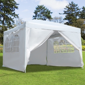 Outsunny 10x10FT Pop-up Canopy Folding Tent Gazebo Party Wedding Tent White
