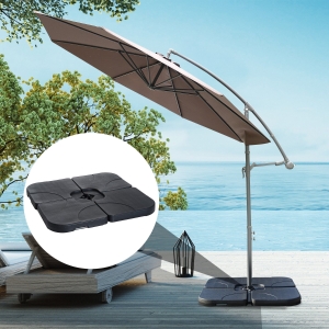 Outsunny 4pc Umbrella Weight Base Plastic Sand Water Filled Garden Outdoor Heavy