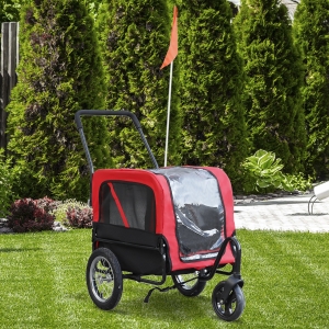 Aosom 2-In-1 Dog Bicycle Trailer / Stroller Pet Carrier with 360 Swivel Wheel Hitch