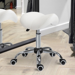 HOMCOM Hydraulic Salon Stool Saddle Chair Adjustable Swivel Spa Beauty Massage PU