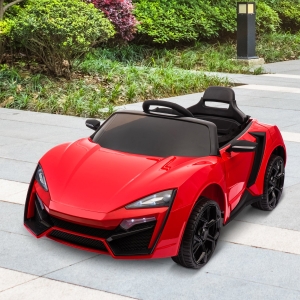 Aosom Ride On Car for Kids 6V Electric Ride-On Car with Parental Remote Control, 2 Speeds, LCD power indicator, Seat Belt (Red)