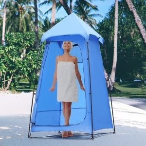 Outsunny Portable Camping Shower Tent Privacy Bathing Shelter Travel Changing Room Beach Toilet w/ Carry Bag