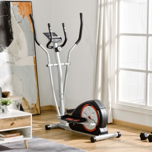 Soozier Elliptical Trainer Magnetic Cardio Workout Exercise Bike Cross Trainer with 8 Level Resistance, LCD Digital Monitor, Pad Phone Holder, Great for Home Office Gym