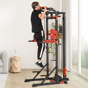 Soozier Pull Up Bar Station Power Tower for Home Gym Traning Workout Equipment