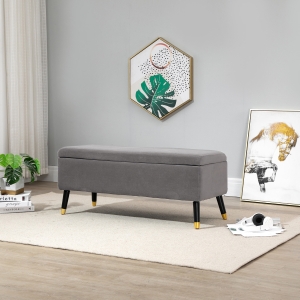 HOMCOM Deluxe Storage Ottoman Bench Footrest Stool Large Storage Space