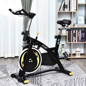 Soozier Upright Exercise Bike Belt Drive Home Gym Magnetic Resistance with LCD Monitor