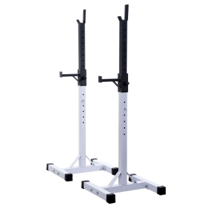 Soozier Adjustable Stable Squat Stand Portable 2 Bars Holder Black/White
