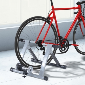 Soozier Indoor Bicycle Bike Trainer Stand Exercise Fan Fly Wind Wheel Folding Turbo (Silver)