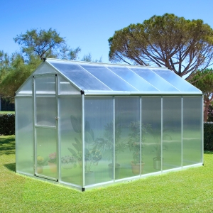 Outsunny 10'x6.25'x6.4' Walk-in Greenhouse Shed Outdoor Portable Warm House Aluminum Frame