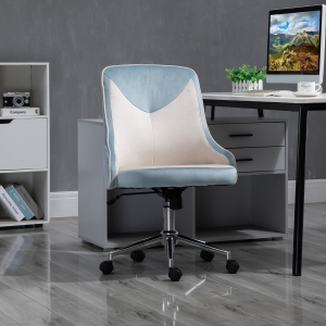 Vinsetto Leisure Office Chair Velvet-Feel Fabric Computer Armless Rocking w/ Wheels