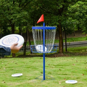 Soozier 24-Chain Portable Practice Basket for Disc Golf Target Stand Easy Assembly & Lightweight Basket w/ Carry Bag, Deep Blue