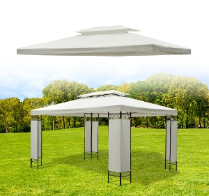 Gazebo Replacement Canopy 13’ x 10’ 2 Tier Water-resistant Top UV Cover Garden Roof