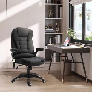 Vinsetto Executive Massage Office Chair Vibrating Ergonomic Computer Chair with High Back Black