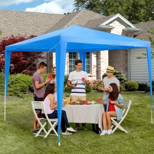Outsunny 8.9x8ft Party Tent Outdoor Gazebo Canopy Folding Sunshade Blue