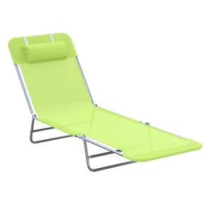 Outsunny Lightweight Outdoor Patio Folding Chaise Lounge Chair - Green