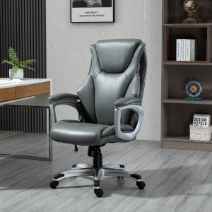 Vinsetto High Back Executive Chair PU Leather Office Chair Swivel Ergonomic Computer Task Seat with Padded Armrests and Adjustable Height