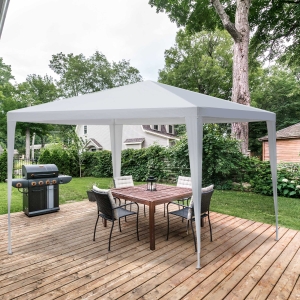 Outsunny 10x10ft Party Gazebo Tent Portable Folding Garden Canopy Event Shelter Outdoor Sunshade White