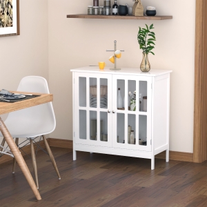 kleankin Multifunctional Bathroom Storage Cabinet Toilet Organizer w/ Shelf White