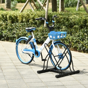 Soozier 2 Rack Bicycle Floor Stand Bike Parking Garage Indoor and Outdoor