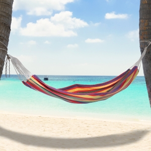 Outsunny 83"x59" Double Hammock Bed Sun Bed Lounge Garden Camping Hiking Furniture (Colour 1)