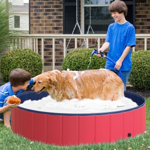 PawHut Foldable Dog Bath Pool Puppy Bathing Tub Dogs Casts Washer Pet Supplies
