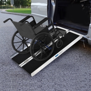 HOMCOM 4ft Foldable Portable Wheelchair Ramp Scooter Mobility Easy Access Carrier Ramp