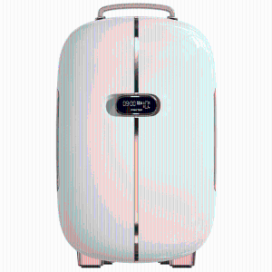 HOMCOM Portable Beauty Fridge, Professional Skincare Fridge with LED Lighting, Timer and 2 Doors, 12L Cooler and Warmer for Beauty, Makeup and Cosmetics, White