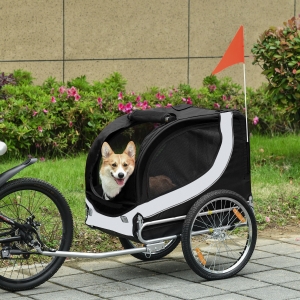 PawHut Pet Bike Bicycle Trailer Stroller Jogger Travel Carrier Folding Black
