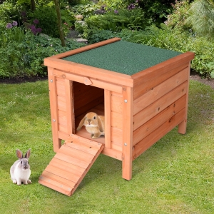 PawHut 20" Wooden Rabbit Hutch Small Animal House Bunny Guinea Pig Pet Cage Chicken Coop